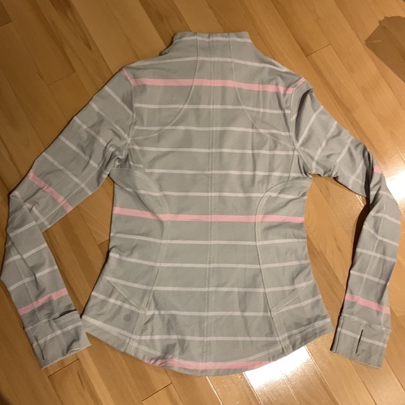 Lululemon Forme Jacket Cuffins Pop Stripe Heathered Dune / Barely Pink -size 10 - Picture 11 of 16